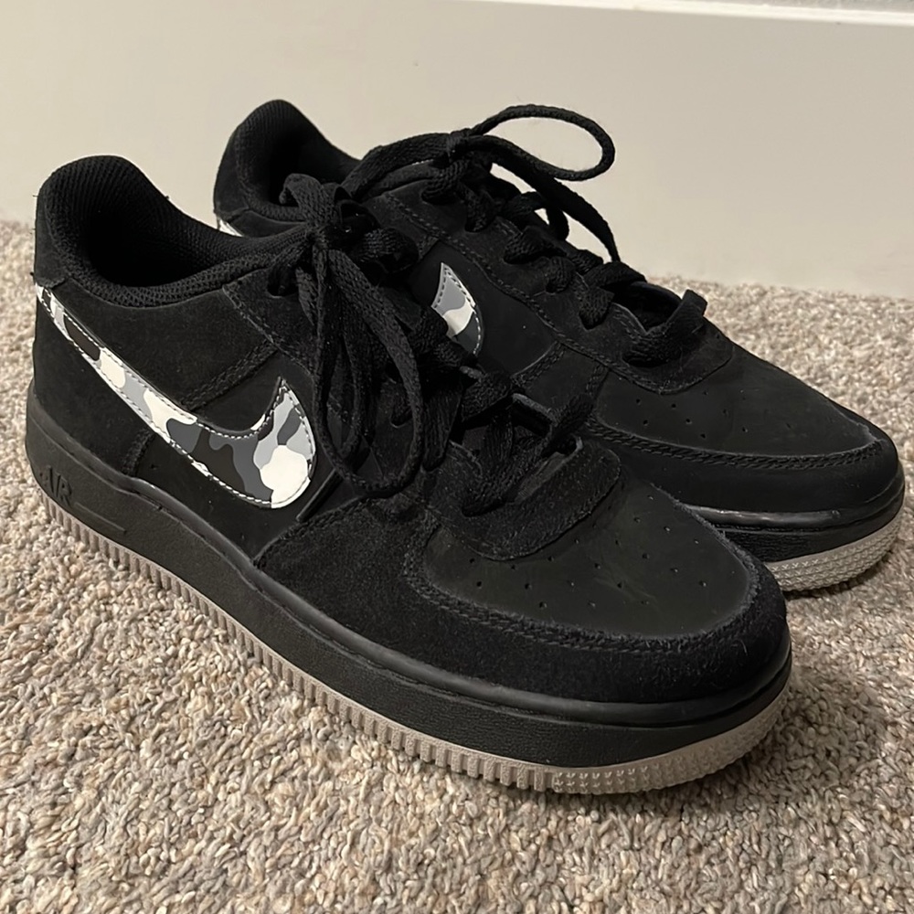 Black grey and camo Air Force 1s
